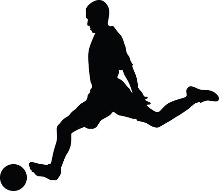 soccer player silhouette のイラスト素材