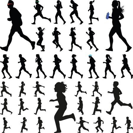 runner silhouette vectorのイラスト素材