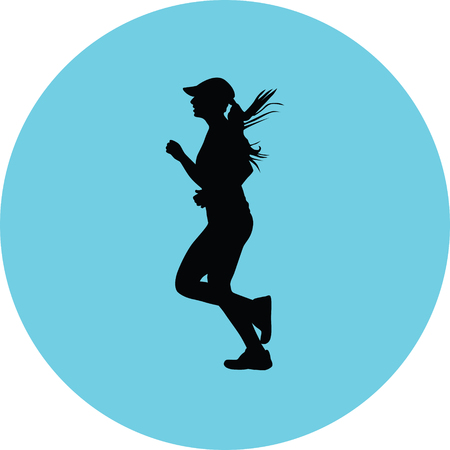 runner silhouette vectorのイラスト素材