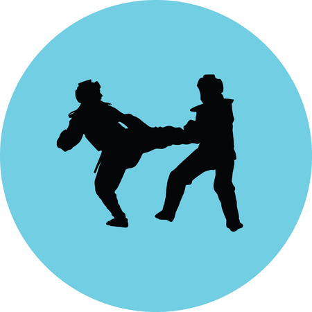 taekwondo womanのイラスト素材