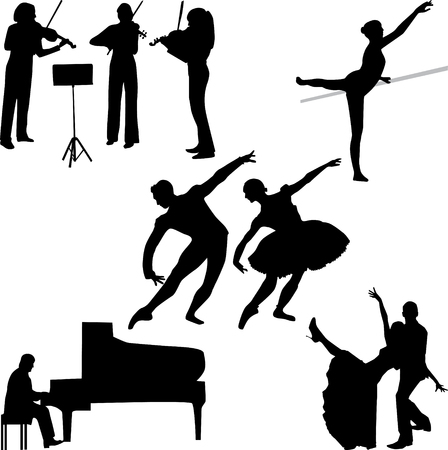 Music silhouette vectorのイラスト素材