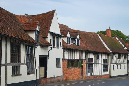 row of old cottages