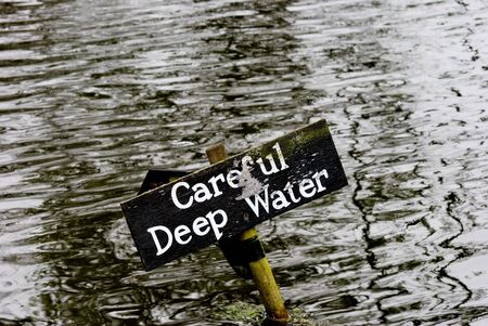 deep water warning signの写真素材