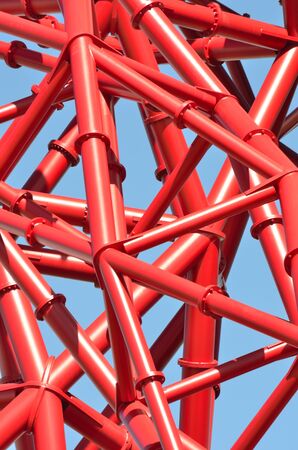Red tubing used in Architectureの写真素材