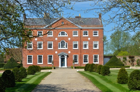 Front view of large Georgian Mansionのeditorial素材