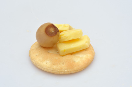 cheese, onion and biscuitの写真素材