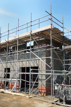 House being built in portraitの写真素材