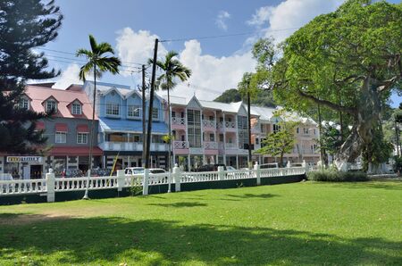 CASTRIES ST LUCIA CARIBBEAN 19  January  2015:  Row of government buildings near town squareのeditorial素材