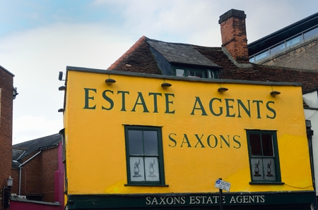 COLCHESTER ESSEX ENGLAND 8 March 2015: Traditional Estate Agent buildingのeditorial素材