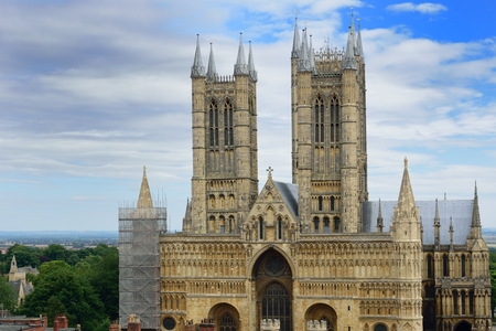 Lincoln Cathedral from castle wallsの写真素材