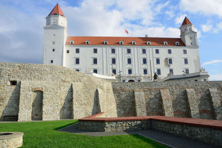 Bratislava Castle with walls in foregroundのeditorial素材