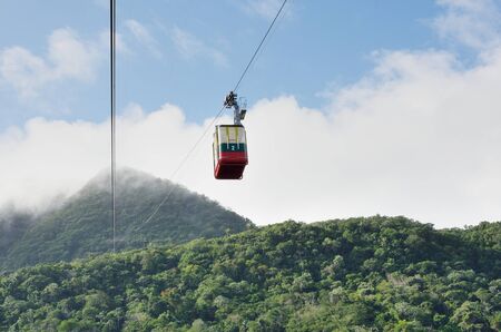 Cable car in mountains of Puerto Plataの写真素材
