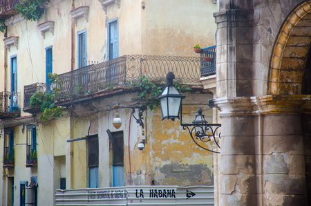 Central Havana Buildings with signの写真素材