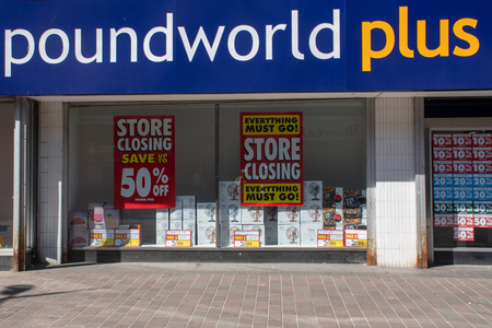 Hull Yorkshire UK  - 27 June 2018: Poundworld plus shop signのeditorial素材