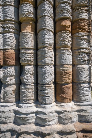 Detail of stone pillars of ruined Abbey