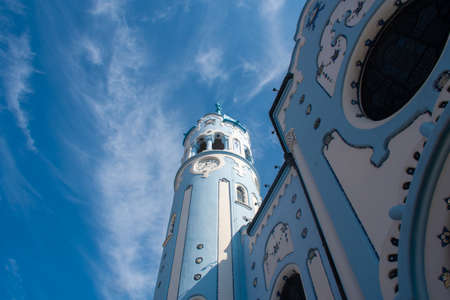 Dramatic view of Blue Church Bratislavaの写真素材