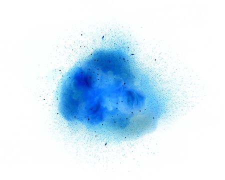 Abstract, blue explosion of fire against white background *** Local Caption *** Abstract, blue explosion of fire against white backgroundの写真素材