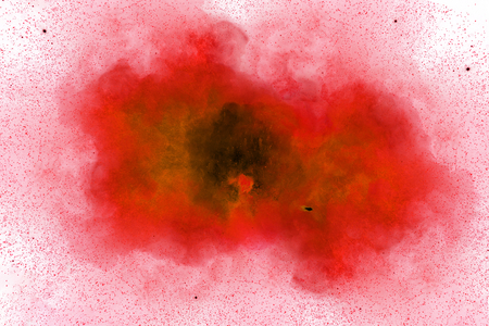 Abstract, red explosion of fire against white background *** Local Caption *** Abstract, red explosion of fire against white backgroundの写真素材