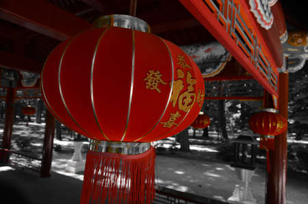 Shinto architecture style building in the parkの写真素材
