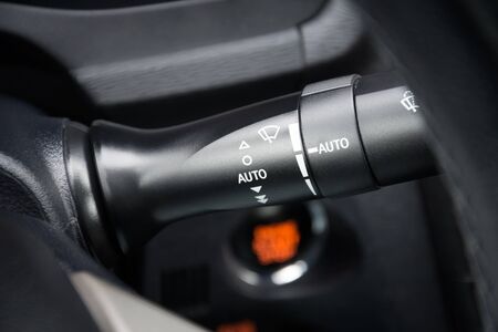 Car windshield wipers and washer switch control; Close-up view