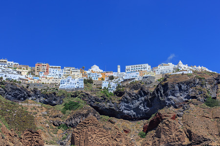 Santorini island in Greece. Caldera summer sunnyの写真素材