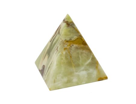 Stone pyramide isolated on whiteの写真素材