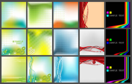 Collection of 15 different vector backgroundsのイラスト素材