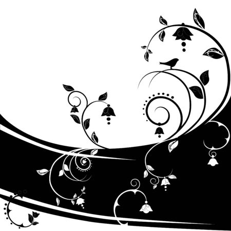 Stylized floral design, vector illustrationのイラスト素材