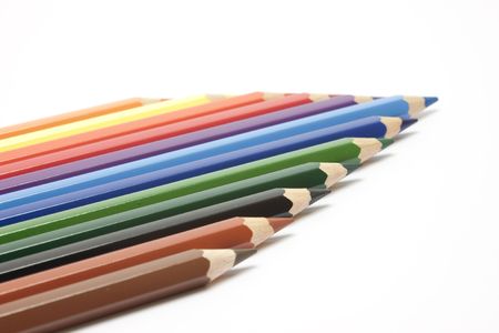 Color pencils isolated on whiteの写真素材