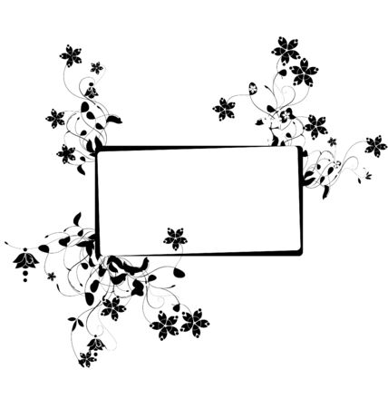 Decorative design with flowers,  illustrationのイラスト素材