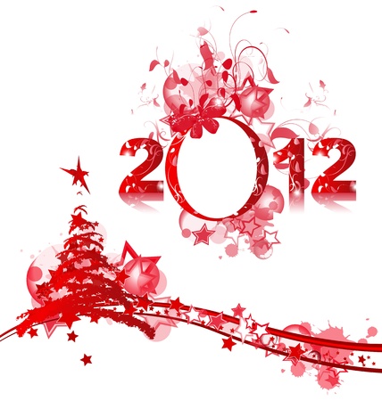 Merry Christmas and Happy New Year, vector illustrationのイラスト素材