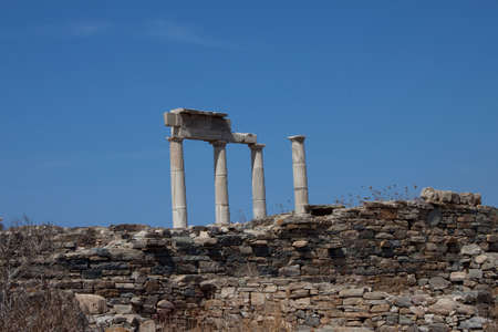 open air museum on Delos island, ancient Greeceの写真素材