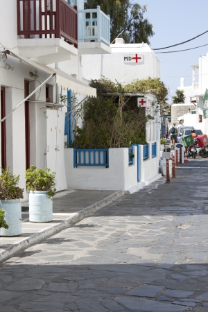 Typical Aegean town street, Cyclades islandsのeditorial素材