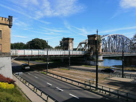 Railway bridge over the River Avon in Bristol, UK.の写真素材