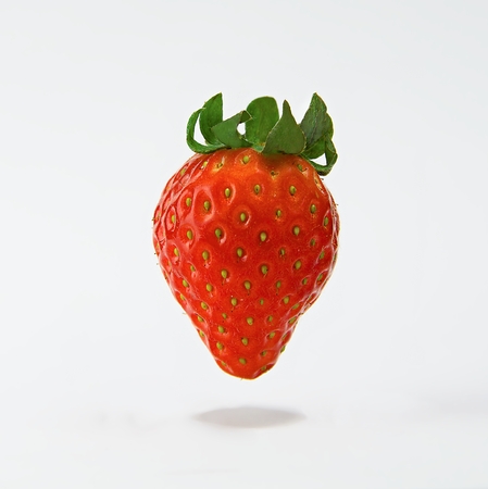 Strawberries berry isolated on white backgroundの写真素材