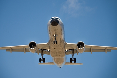 Airplane landingの写真素材