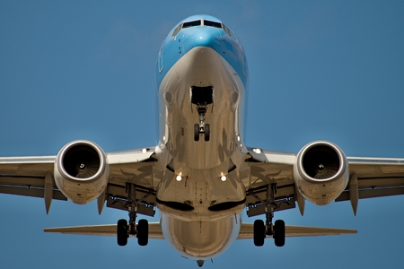 Airplane landingの写真素材