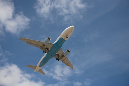 Airplane landingの写真素材