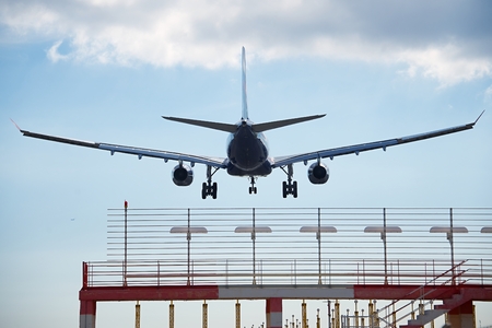 Airplane landingの写真素材