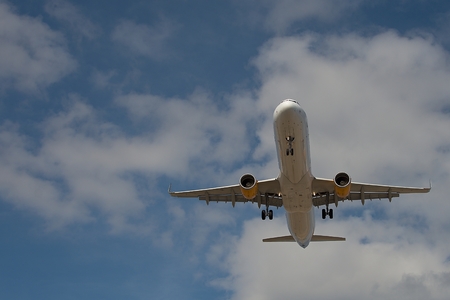 Airplane landingの写真素材