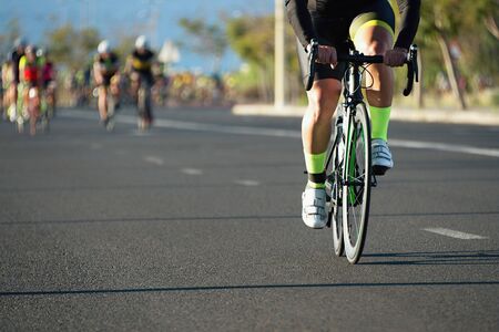 Cycling competition,cyclists in the escape from the peloton
