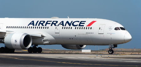 Tenerife, Spain July 4th, 2024. Air France Boeing787-9. Image of an Air France Airlines plane taxiing at Tenerifeのeditorial素材