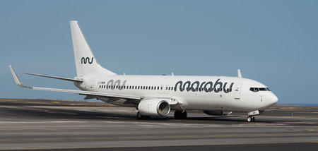 Tenerife, Spain August 28th, 2024. Marabu Boeing 737-8EH. Image of a Marabu Airlines plane taxiing at Tenerifeのeditorial素材
