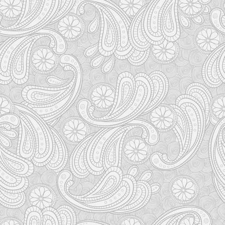 Floral doodle seamless background texture patternのイラスト素材