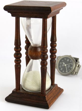 SAND-GLASS AND WATCH