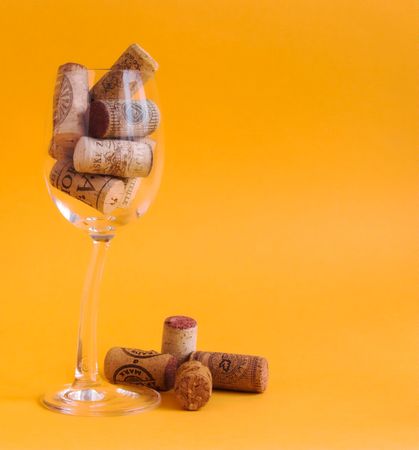 CORKS IN A WINE GLASSの写真素材