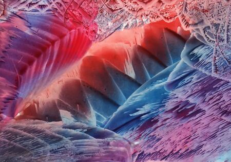 Blue magic, picture of a molten wax painting(encaustic technique)の写真素材