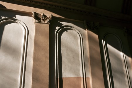 Columns and shadow. Architectural background and view.の写真素材