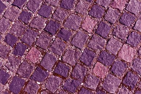 magenta toned stone pavement texture. Abstract background and texture for designの写真素材
