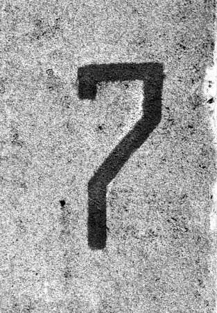 Number seven on grey cement wall. Abstract background for design